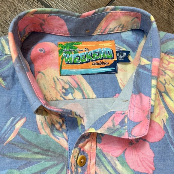 Chubbies Stay Fly Popover Sport Hawaiian Shirt Men's Size Medium - Picture 3 of 5